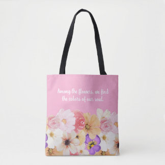 Blossoms in Harmony: A Symphony of Colors Tote Bag