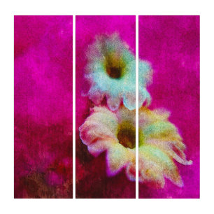 Blossoms in pink triptych