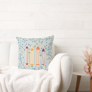 Blossoms & Lanterns Throw Pillow