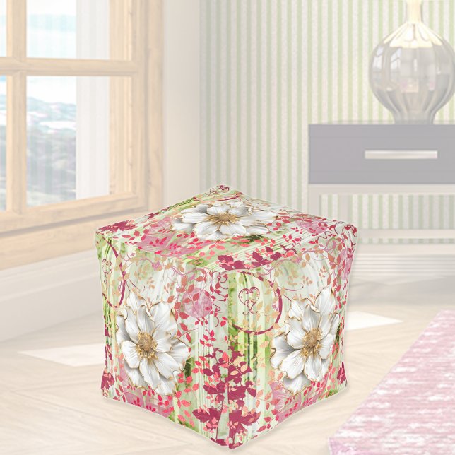 Blossoms & Leaves Cube Pouf (Creator Uploaded)