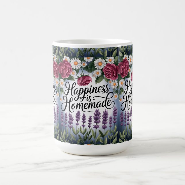 "Blossoms of Happiness: 'Happiness is Homemade'  Coffee Mug (Center)