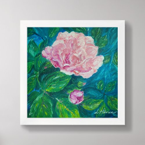 Blossoms of Love Rose Framed Art