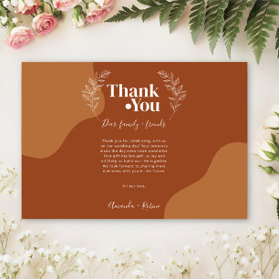 Blossoms of Love: Simple Abstract Leaves Thank You Card