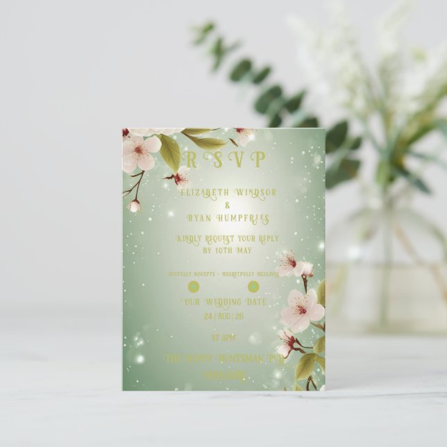 Blossoms of Love" Wedding Invitation Collection (Standing Front)
