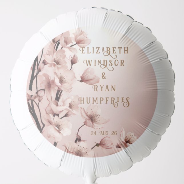 Blossoms of Love" Wedding Invitation Collection Balloon (Front)