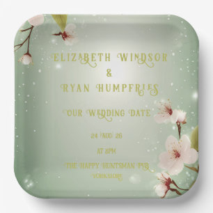 Blossoms of Love" Wedding Invitation Collection Paper Plates