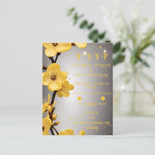 Blossoms of Love" Wedding Invitation Collection Postcard (Standing Front)