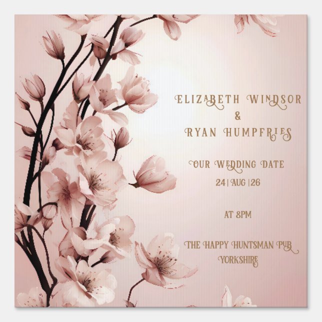 Blossoms of Love" Wedding Invitation Collection Sign (Front)