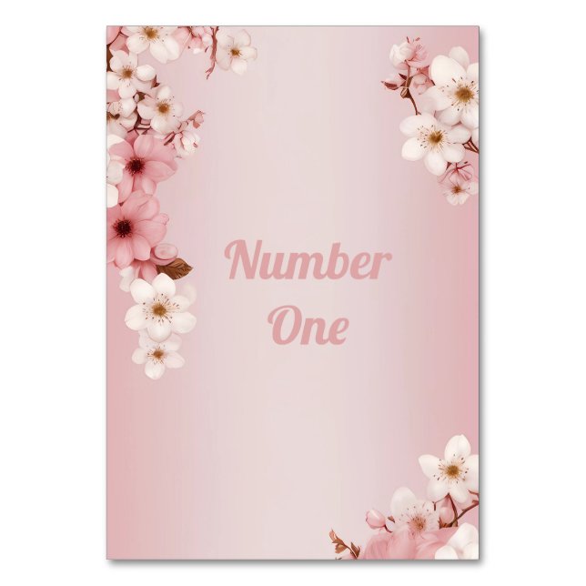Blossoms of Love" Wedding Invitation Collection Table Number (Back)