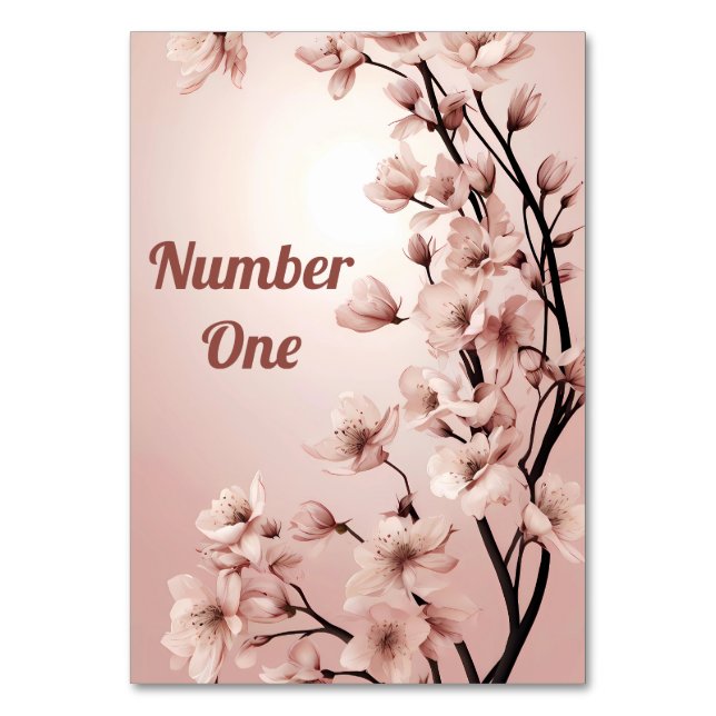 Blossoms of Love" Wedding Invitation Collection Table Number (Back)