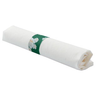 Blossoms On Green Napkin Bands