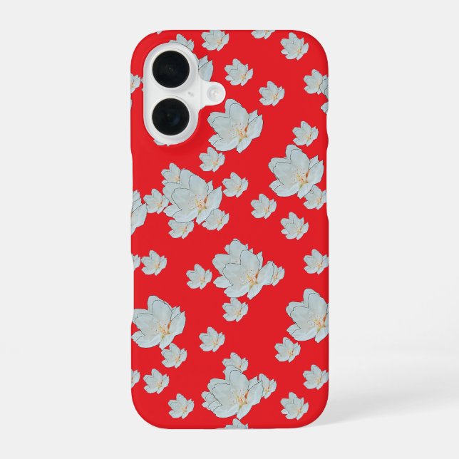 Blossoms On Red      Iphone Case (Back)