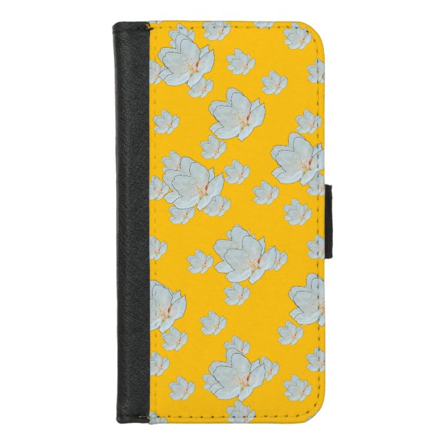 Blossoms On Sunny Yellow  iPhone Wallet Case (Front)