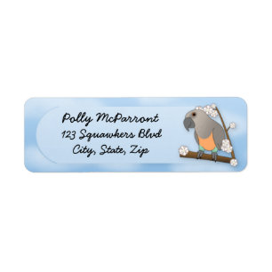 Blossoms Red Bellied Parrot Label