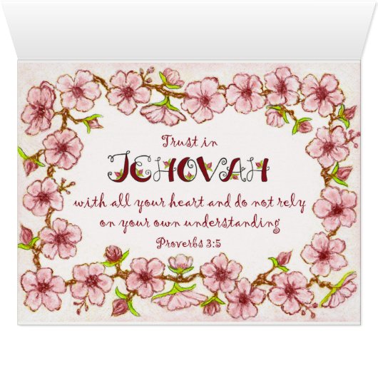 Blossoms~Serve Jehovah Scripture~Big Card 2 (Inside Horizontal (Bottom))