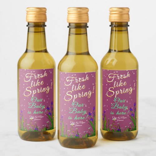 Blossoms Showers Fresh Like Spring Burgundy Wine Label