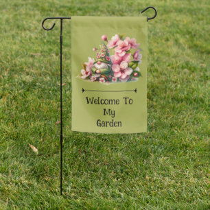 Blossoms Watercolor Garden Gnome Flag