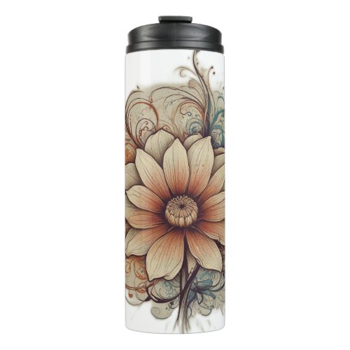 BlossomThreads Where Nature Meets Style Thermal Tumbler