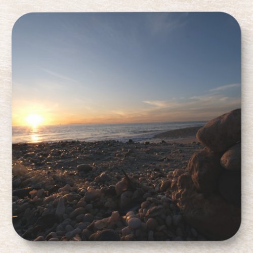 Blouberg Beach Sunset Stacked Rocks Beverage Coaster