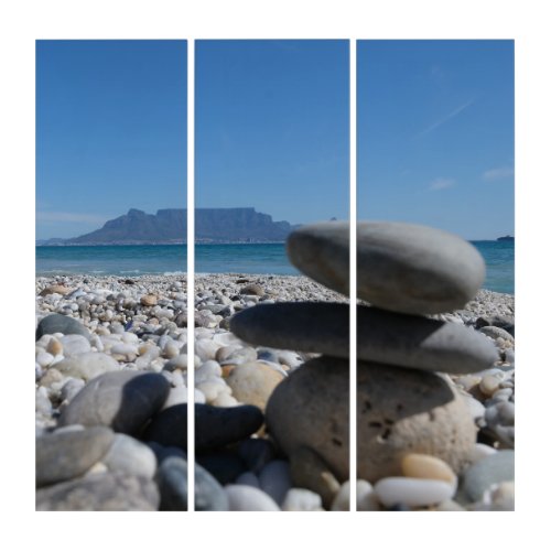 Blouberg Beach Table Mountain Stacked Rocks Triptych