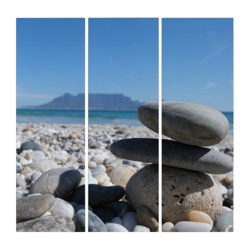 Blouberg Beach Table Mountain Stacked Rocks Triptych