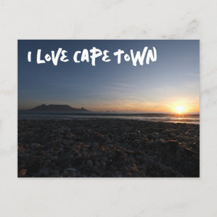 Blouberg Beach Table Mountain Sunset Holiday Postcard