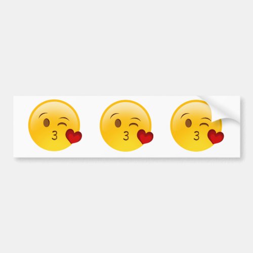 Blow a kiss emoji car bumper sticker