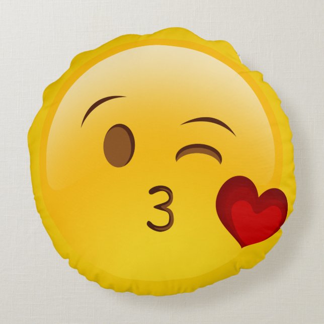Blow a kiss emoji pillow (Back)