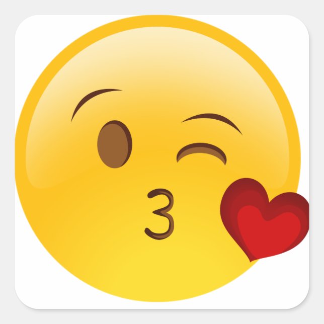 Blow a kiss emoji sticker (Front)