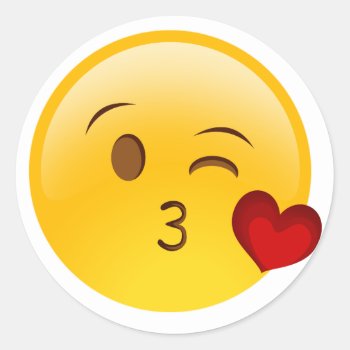 Blow A Kiss Emoji Sticker by OblivionHead at Zazzle