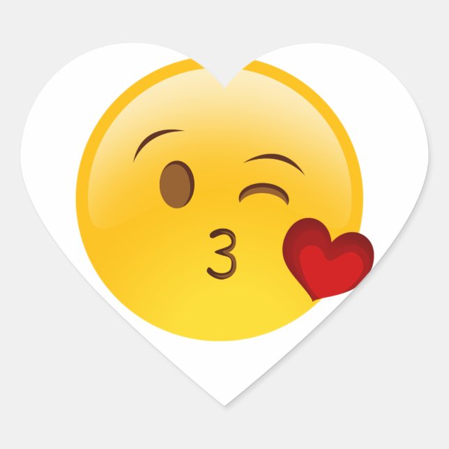 Blow a kiss emoji sticker (Front)