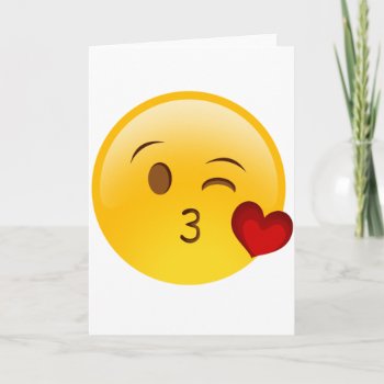 Blow A Kiss Emoji Sticker Card by OblivionHead at Zazzle