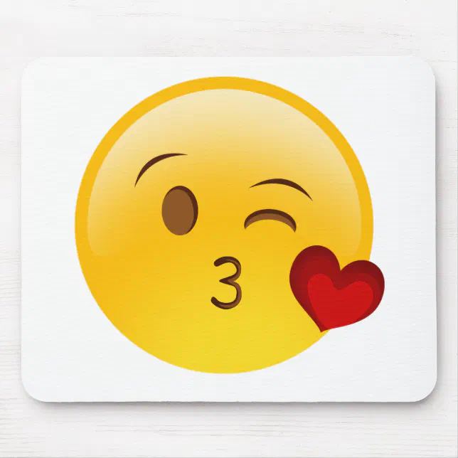 Blow a kiss emoji sticker mouse pad | Zazzle