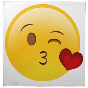 Blow a kiss emoji sticker napkin