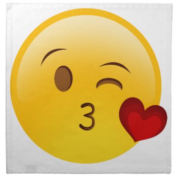 Blow A Kiss Emoji Sticker Napkin by OblivionHead at Zazzle