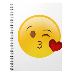 Blow a kiss emoji sticker notebook