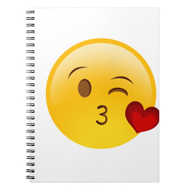 Blow a kiss emoji sticker notebook (Front)