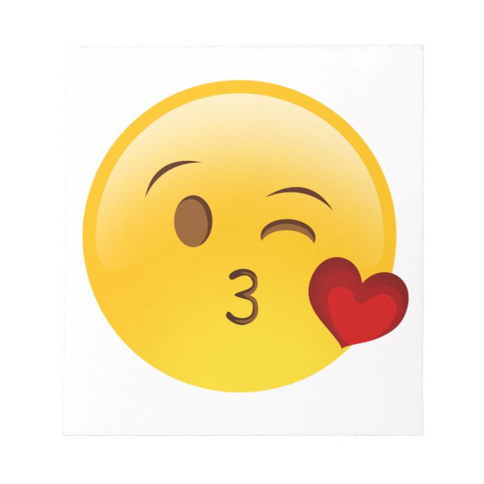 Blow A Kiss Emoji Sticker Notepad Zazzle Com