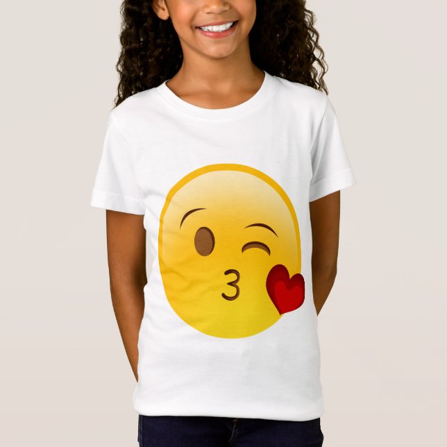 Blow a kiss emoji sticker T-Shirt (Front)