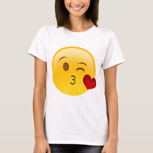 Blow a kiss emoji sticker T_Shirt