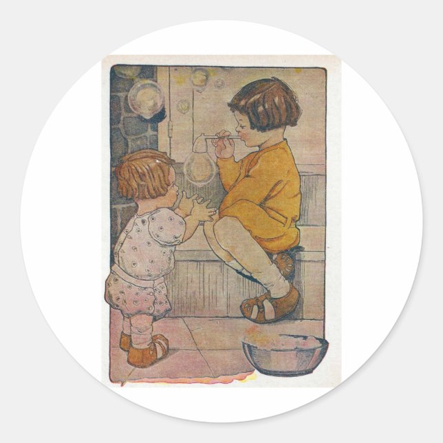 Blow Bubbles Classic Round Sticker (Front)