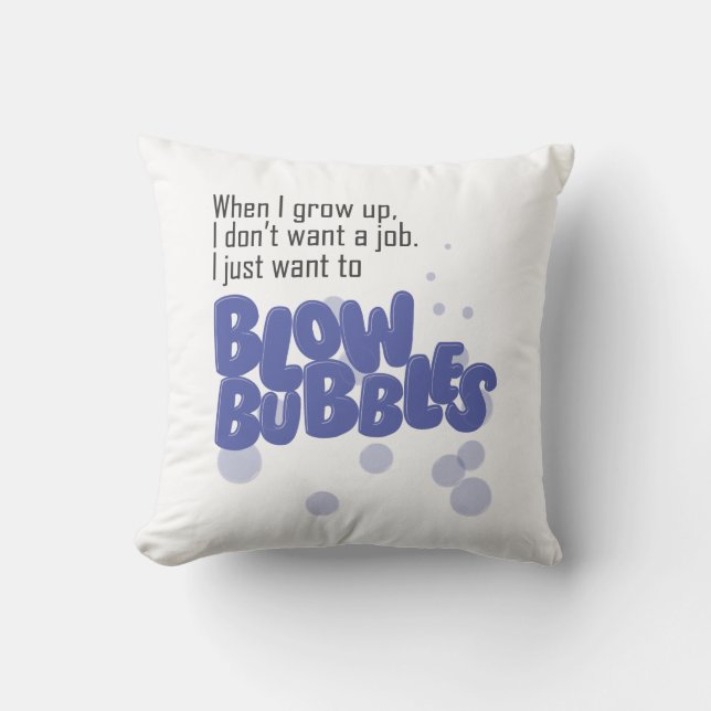 Blow Bubbles Throw Pillow (Front)