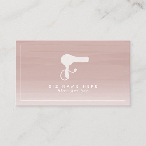 Blow Dry Bar Cosmetologist Blush Ombre Business Card
