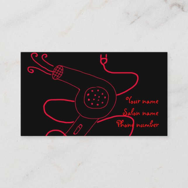 Blow Dryer 1 Stylist Business Card (Front)