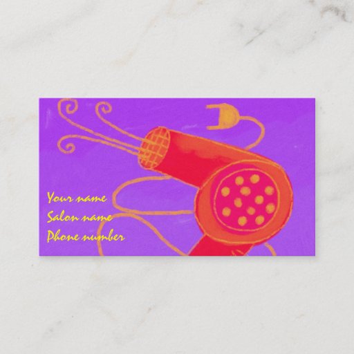 Customizable Blow Dryer 2 Stylist Business Card