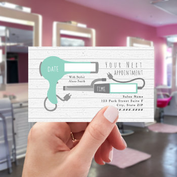 Blow Dryer Curling Iron Hair Stylist Appointment Business Card by JillsPaperie at Zazzle
