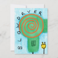 Blow Dryer Greeting Card - Hair Salon Blowdryer