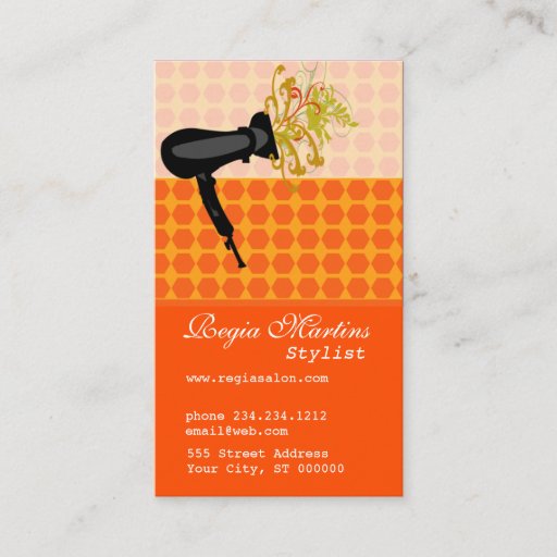 Customizable Hair Stylist Blowing Flowers Business Card Template