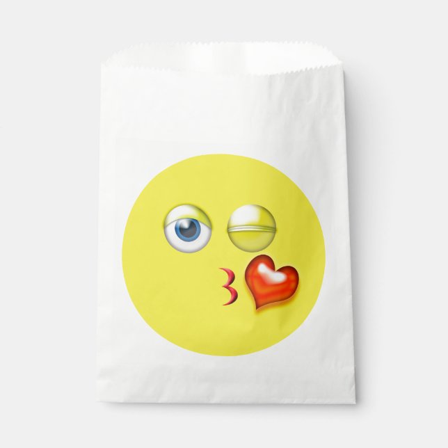 Blow Kiss Heart Love Emoji Favor Bag (Front)
