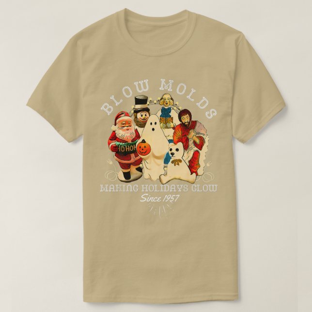 Blow Molds Making Holidays Glow Since 1957 Merry C T-Shirt (Design Front)